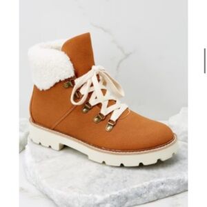 Oasis Society Lace Up Cognac Boots-8.5